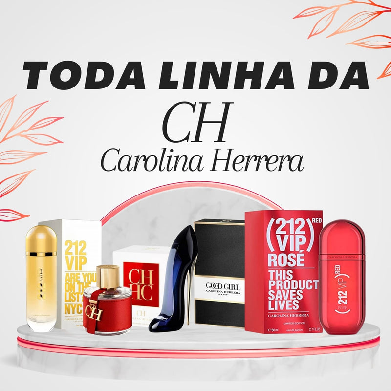 Kit de Perfumes Importados (100ml) Feminino - 212 VIP White | 212 Rosé Red | CH Carolina Herrera | Good Girl